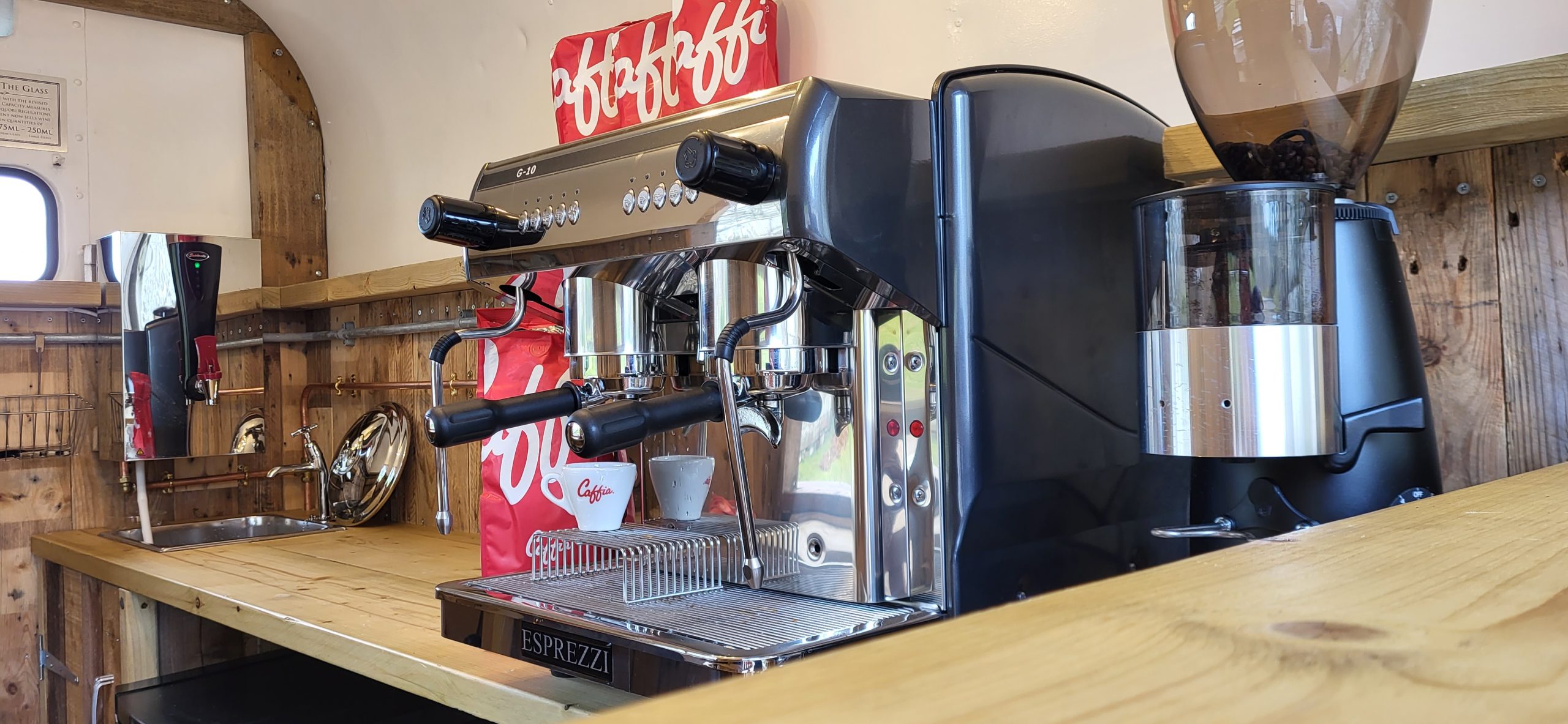 Exprezzi machine installed inside the Dunrobin Castle trailer unit