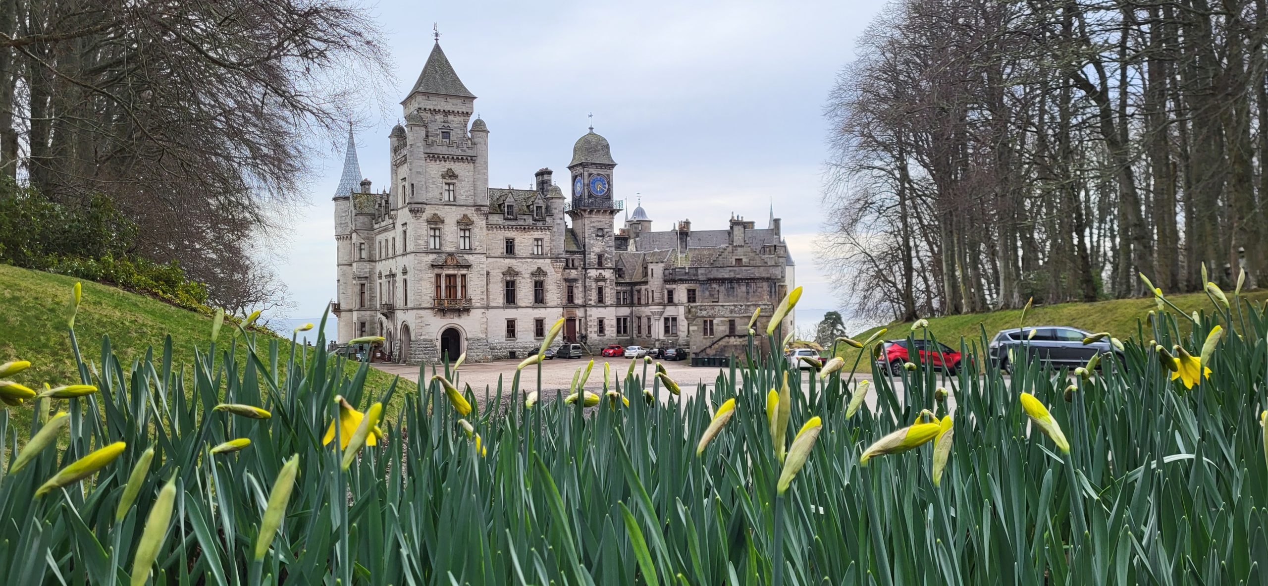 Front view of Dunrobin Castle during an earlier visit