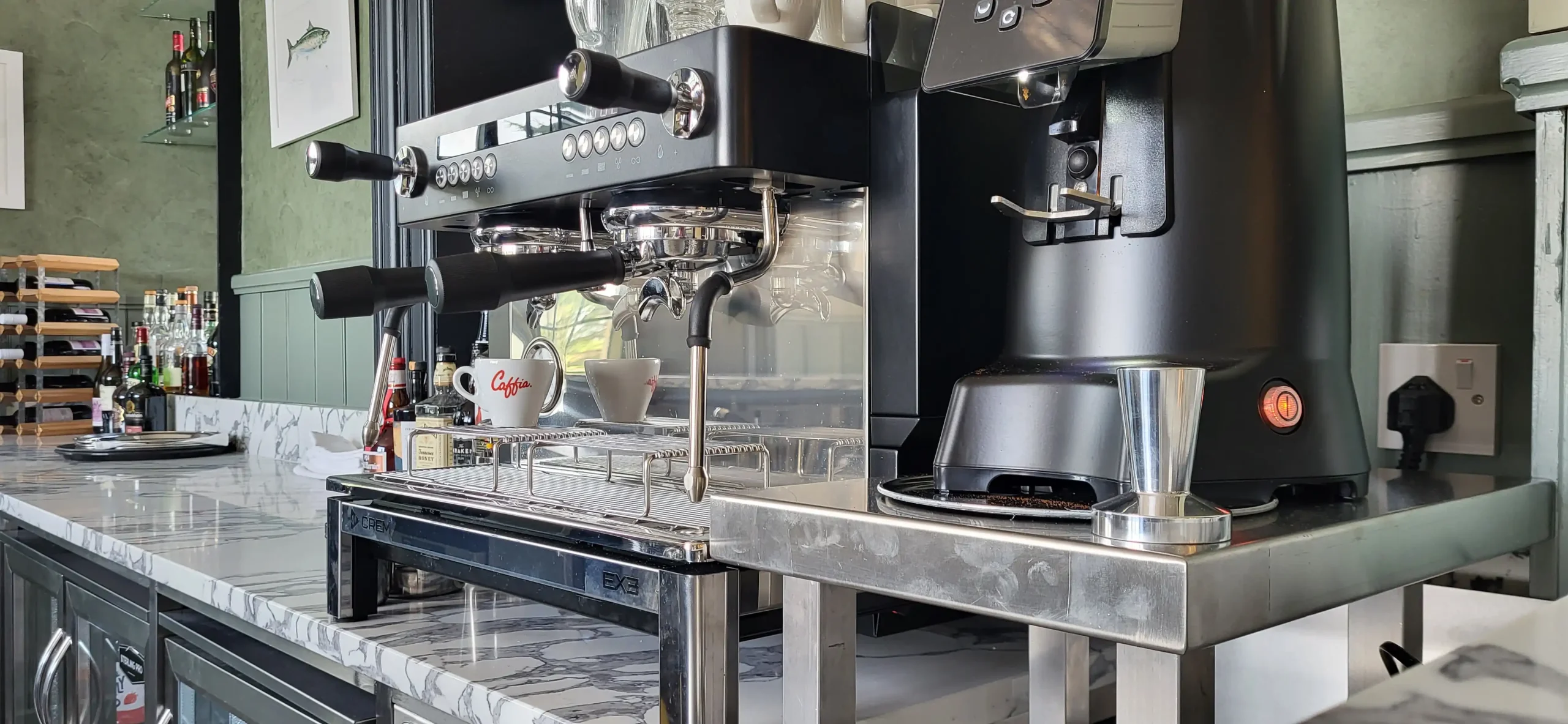 Coffee machine setup for a café or coffee shop
