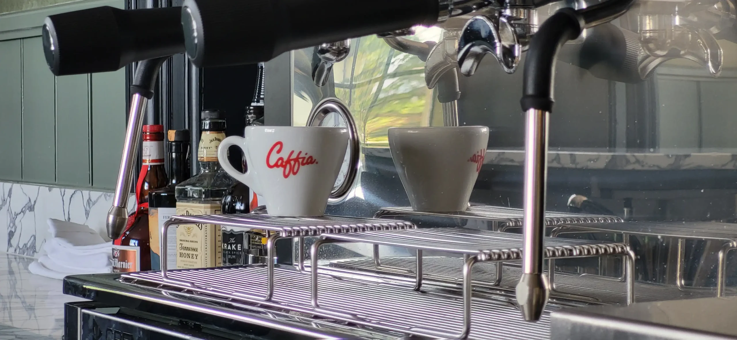 Commercial coffee machine setup for a restaurant or dining space