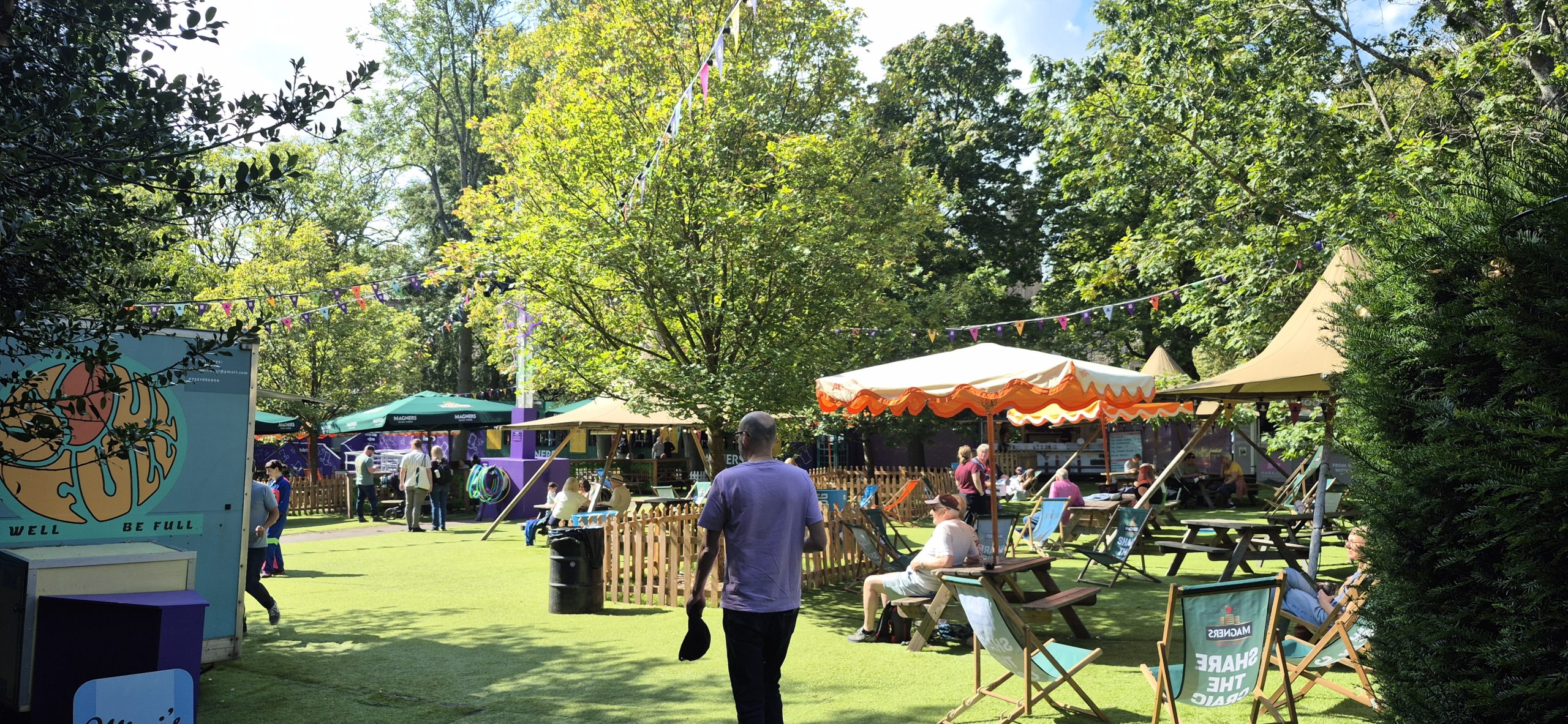 Outdoor Underbelly hospitality area at the Edinburgh Fringe